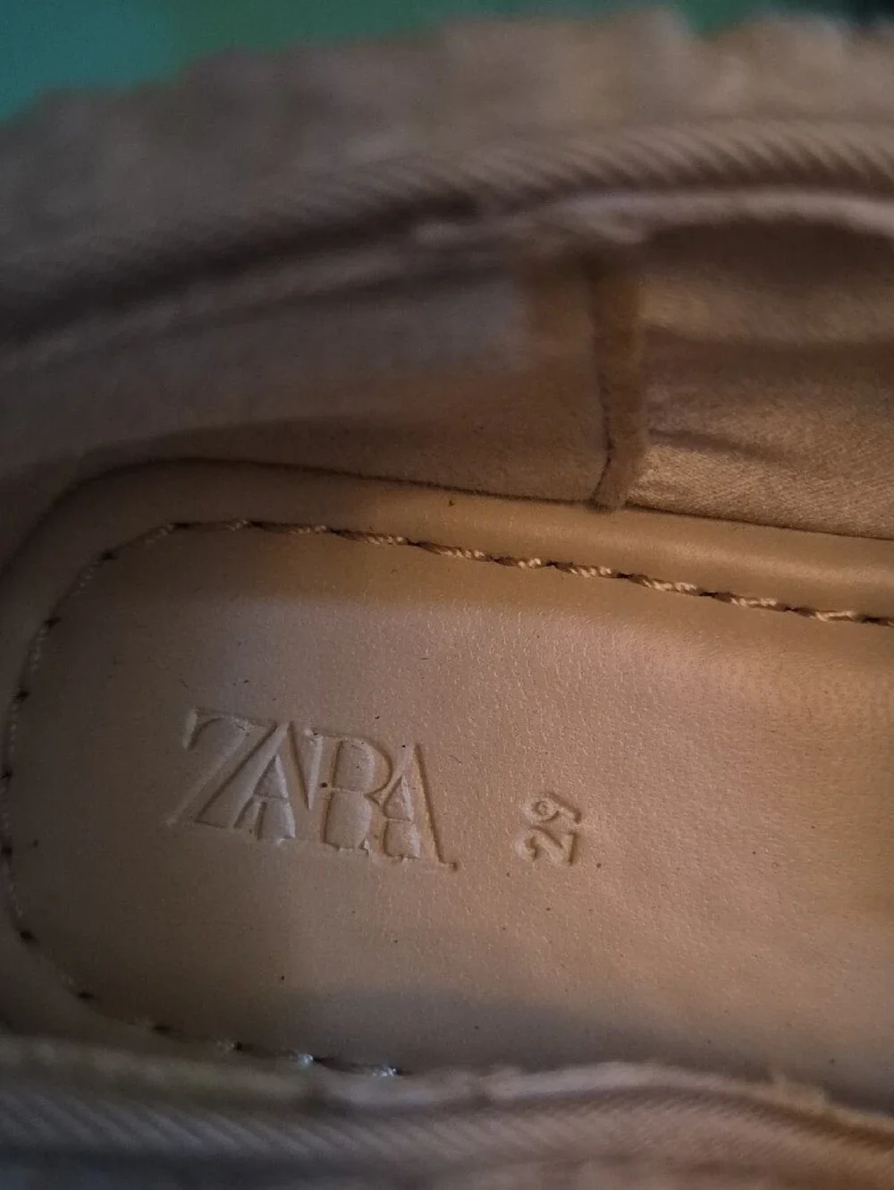 Zara Plush Mary Jane Slippers in Light Beige